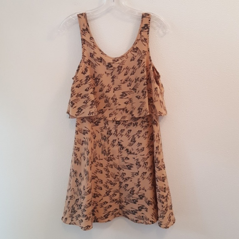 BCBGeneration Tan and Black Print Dress